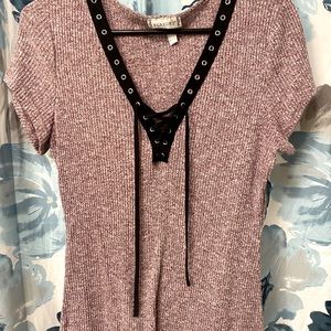 Laced V-Neck Shirt